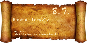 Bacher Teréz névjegykártya